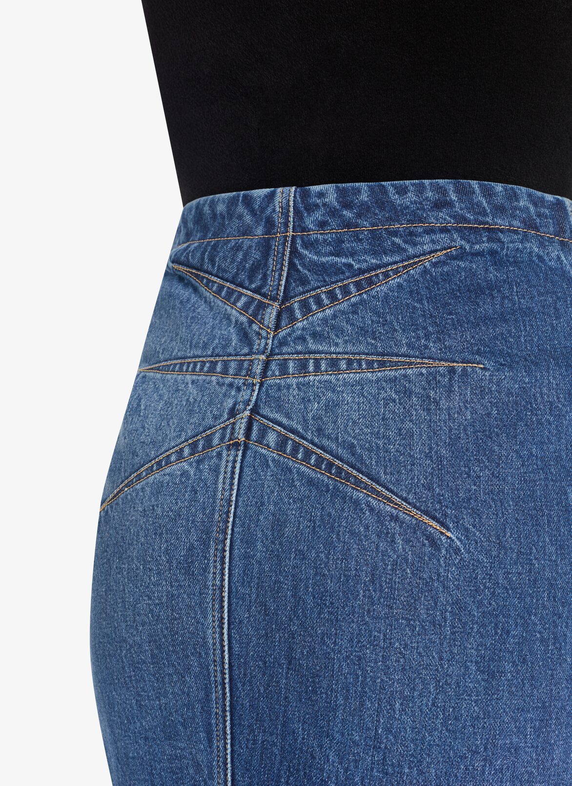 Fit and Flare denim Skirt ALAÏA BLUE JEANS FIT AND FLARE DENIM SKIRT